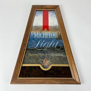 Vintage Michelob Light Bar Beer Mirror Sign Decor 14 x20  Vintage Bar Gift Decor